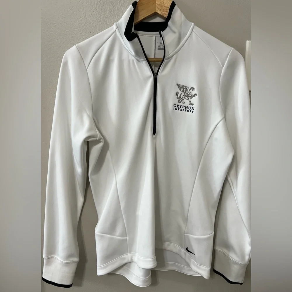 Nike Golf Dri-FIT 1/4 Zip Pullover Gryphon Investors White Women’s Large